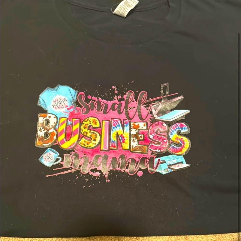 Black Graphic Tee with Colorful Print
